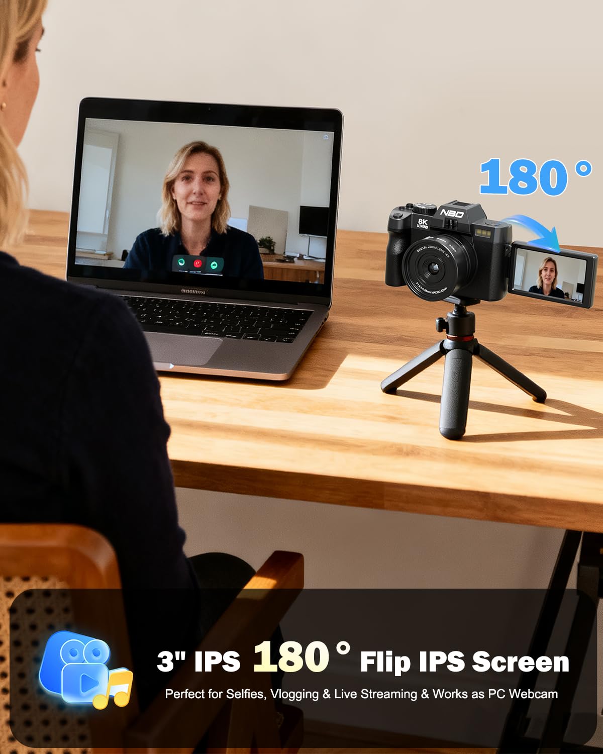 Amazon | NBD 8Kデジタルカメラ、写真用、64MP Camara Fotograficas